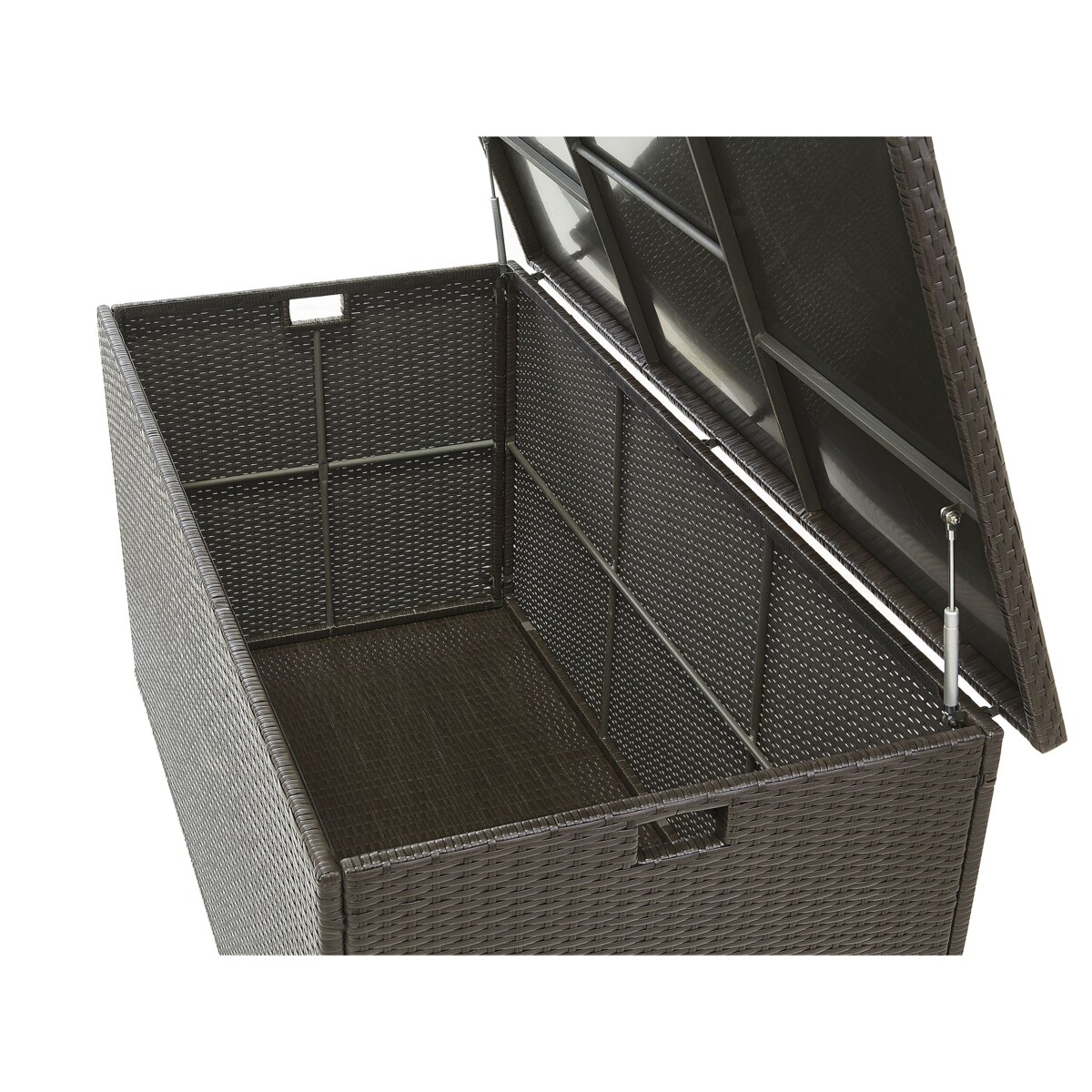 Skrzynia ogrodowa z technorattanu 155 x 75 cm brązowa MODENA