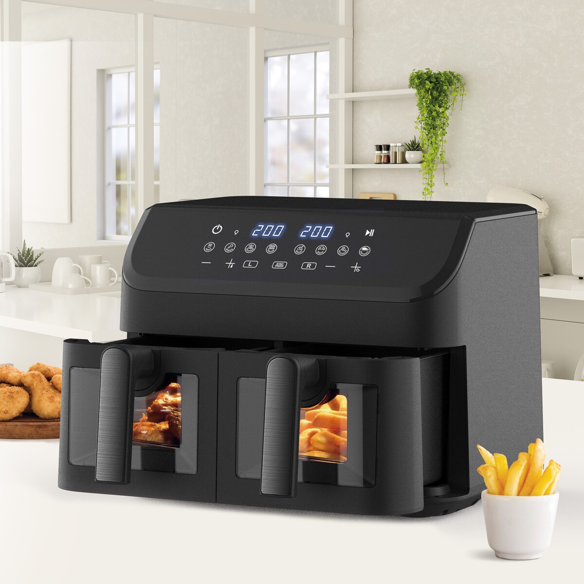 Maestro frytkownica beztłuszczowa dwukomorowa 2000W 2x4.5L MR758