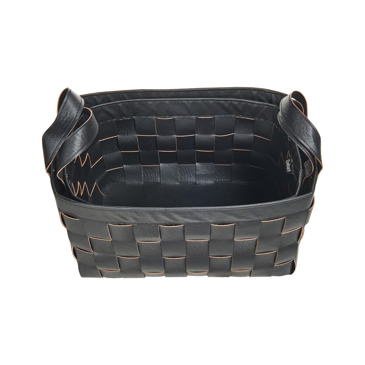 Zestaw 2 koszy z ekoskóry czarny SIPPAR