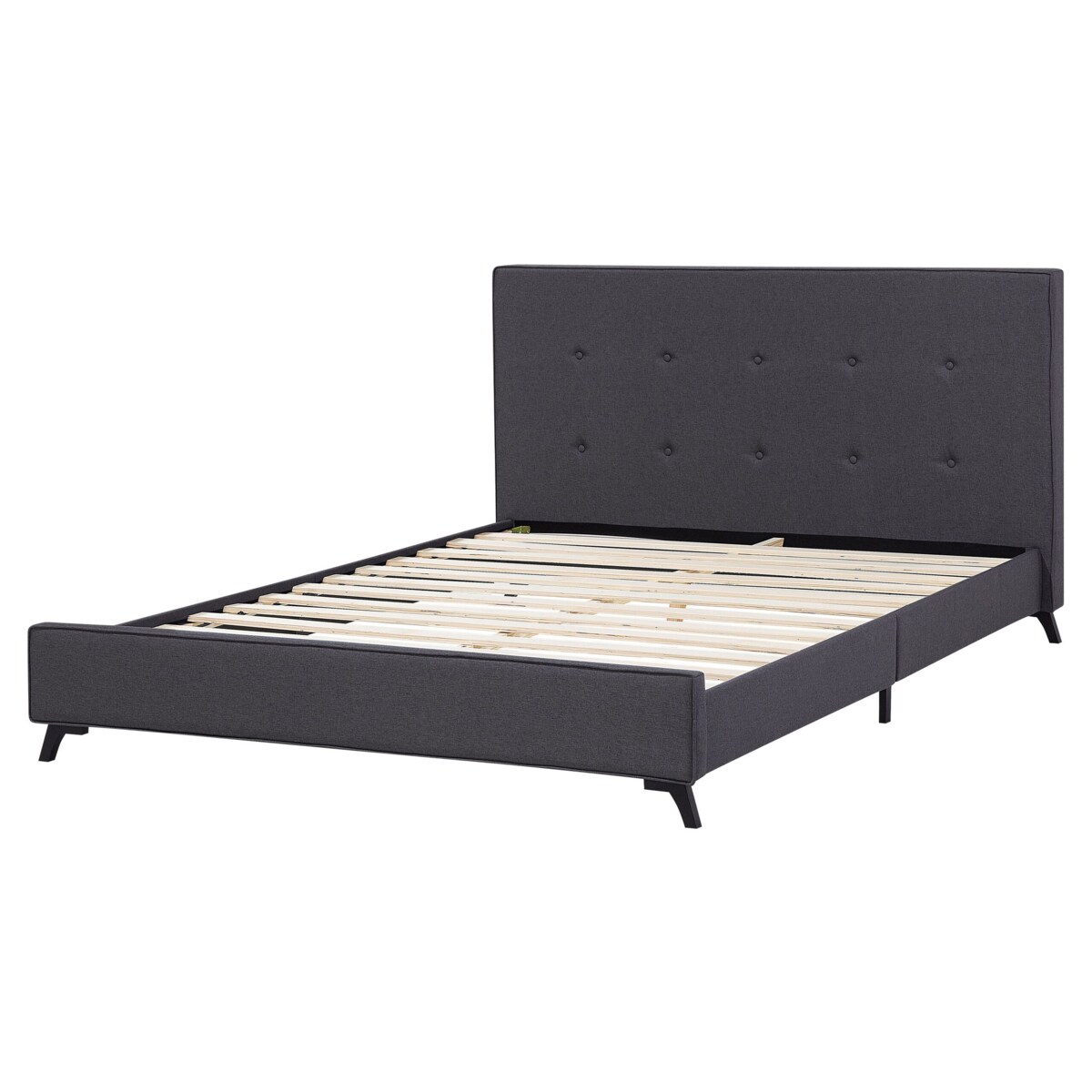 Łóżko tapicerowane 160 x 200 cm szare AMBASSADOR