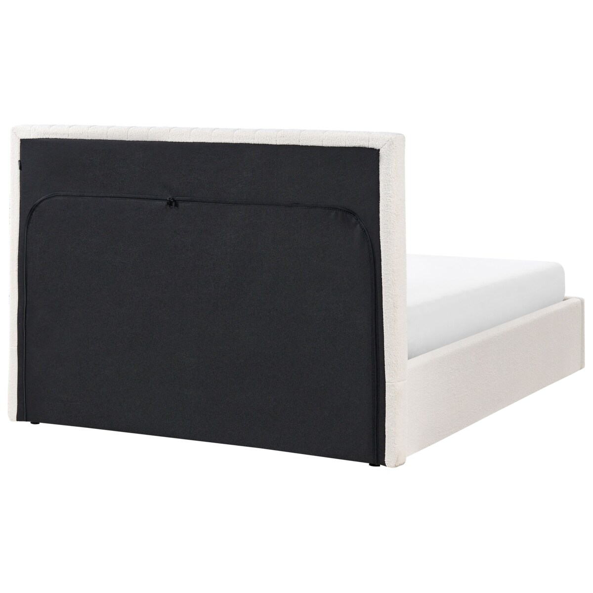 Łóżko z pojemnikiem Boucle VION 140 x 200 cm Złamana biel