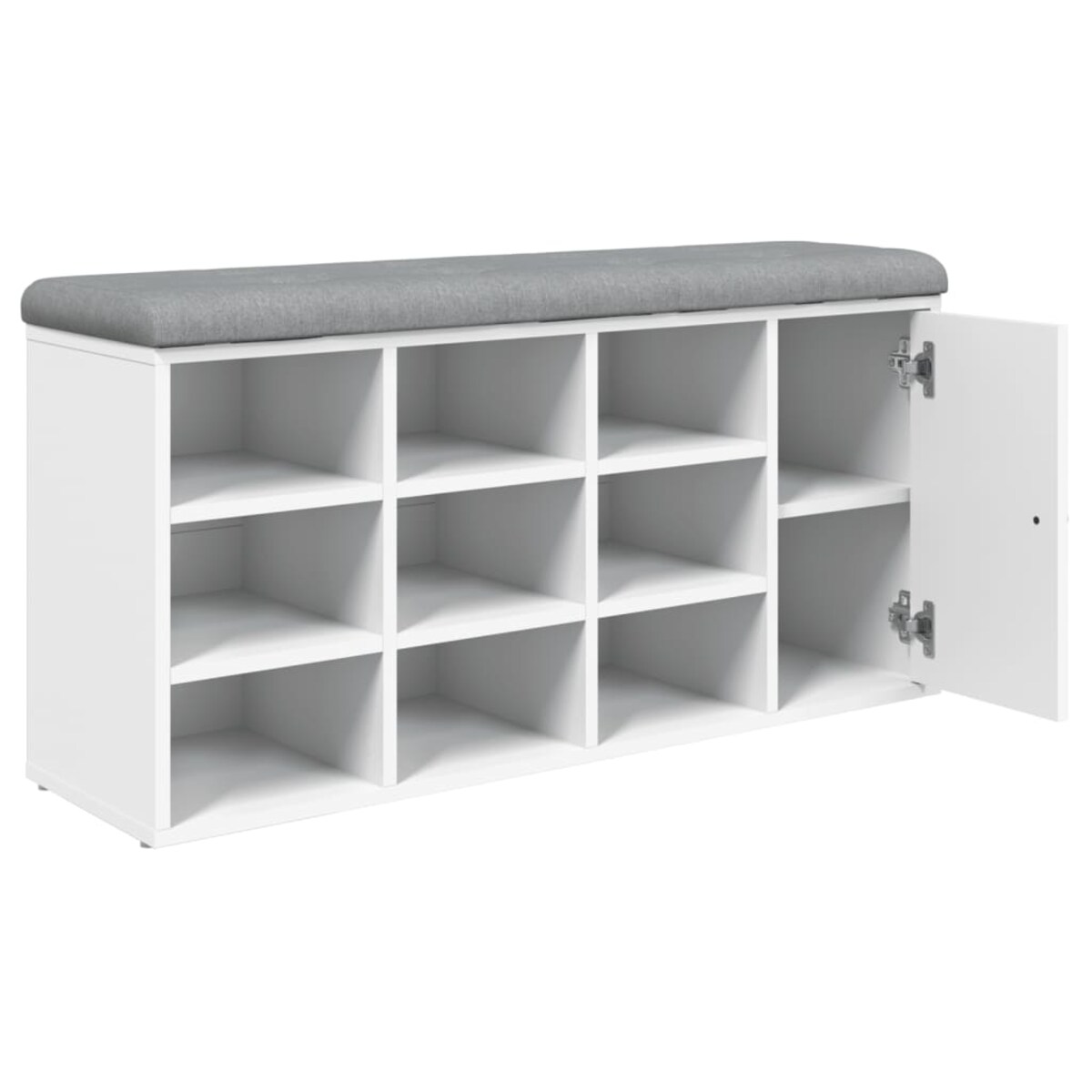 vidaXL Ławka na buty, biała, 102x32x50 cm, materiał drewnopochodny