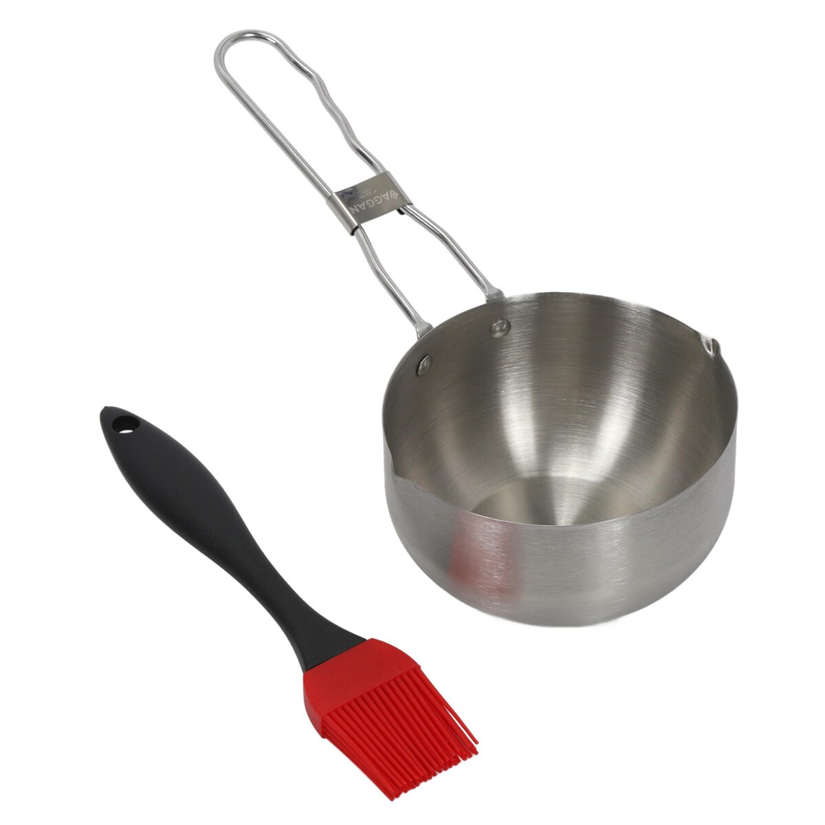 Rondelek z pędzlem, garnek z pędzelkiem do marynowania potraw, garnek do sosów z pędzelkiem, akcesoria do grilla