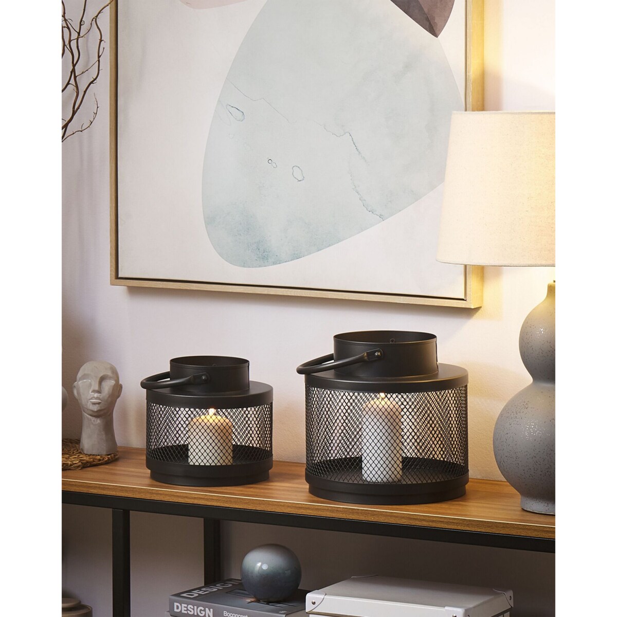 Lampion metalowy 24 cm czarny YAMDENA