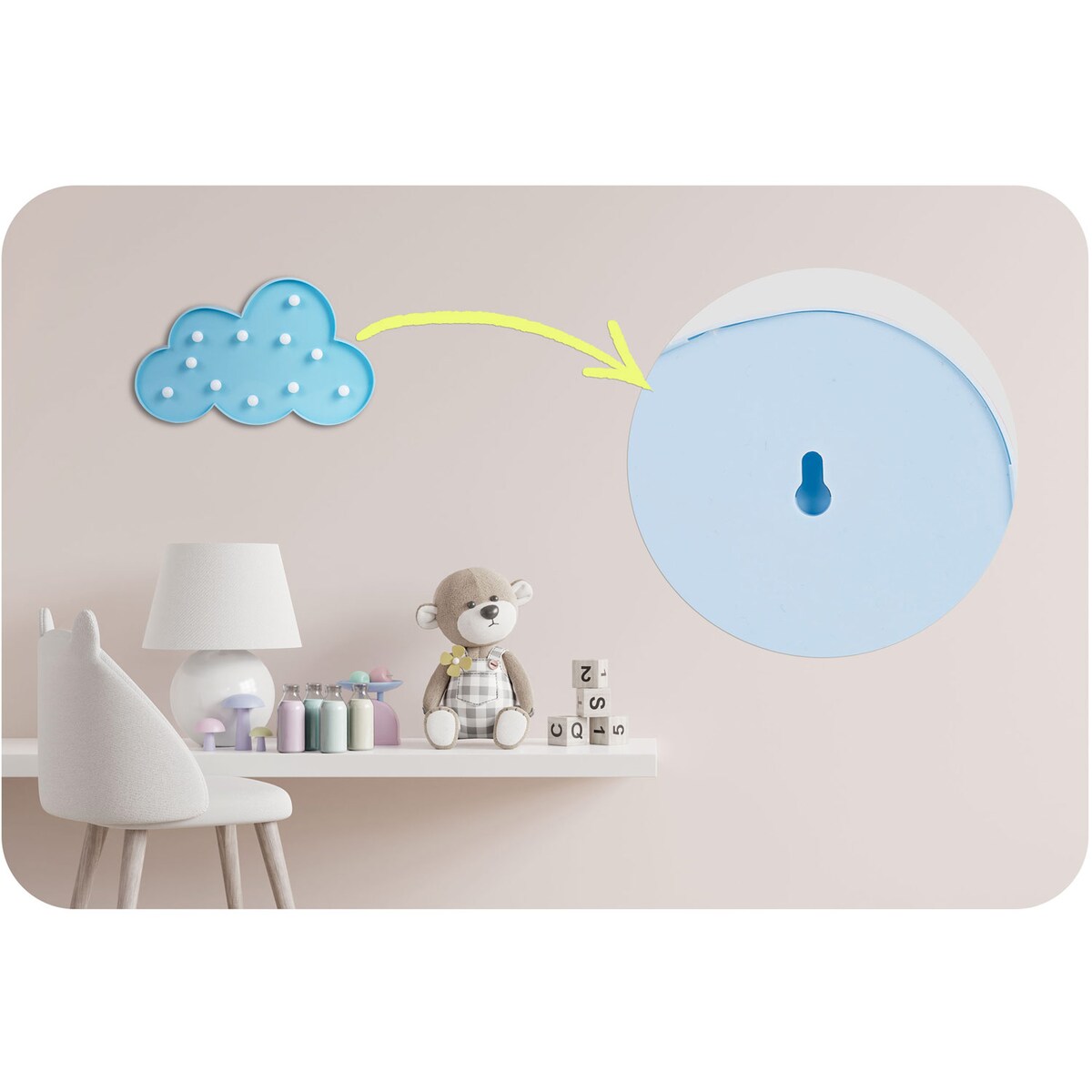 Lampka nocna LED Nukido dekorcyjna ścienna chmurka niebieska 740923