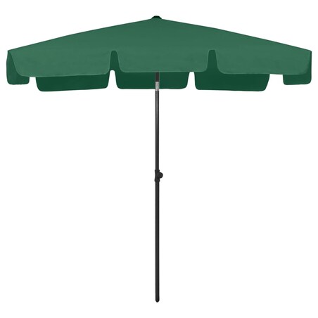 vidaXL Parasol plażowy, zielony, 200x125 cm