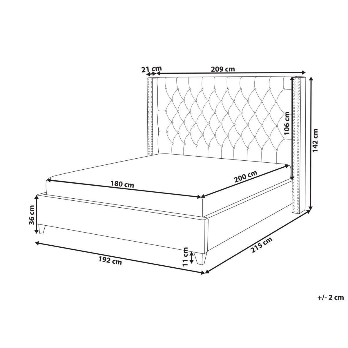 Łóżko welurowe 180 x 200 cm jasnoszare LUBBON
