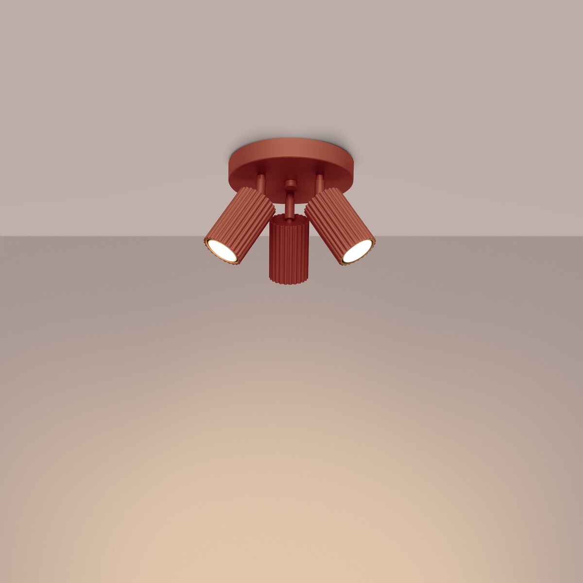 Plafon KARBON 3P ochra czerwona