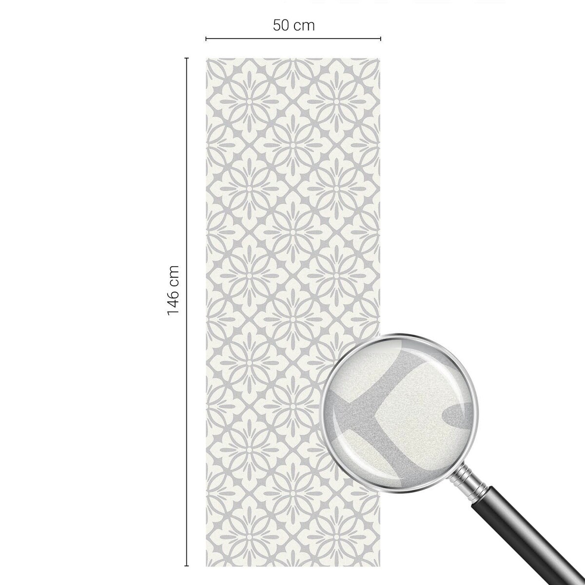 Okleina okienna dekoracyjna - Eleganckie kwiaty symetria - 50x146 cm