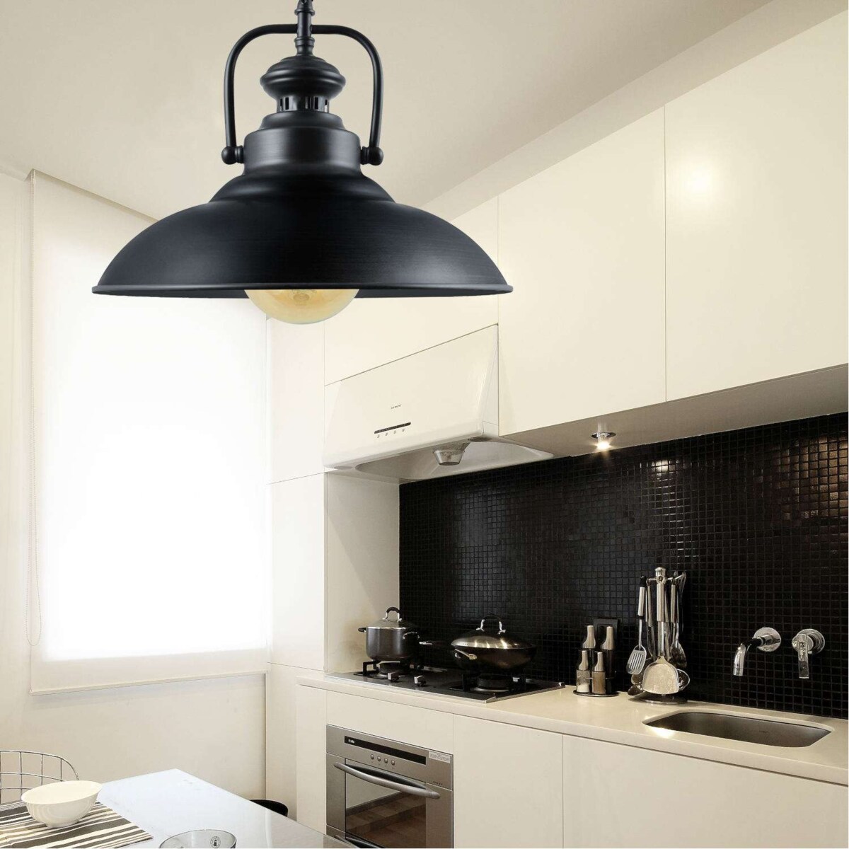 LAMPA wisząca ICELAND 305473 Polux industrialna OPRAWA zwis na łańcuchu czarny