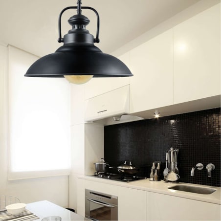 LAMPA wisząca ICELAND 305473 Polux industrialna OPRAWA zwis na łańcuchu czarny