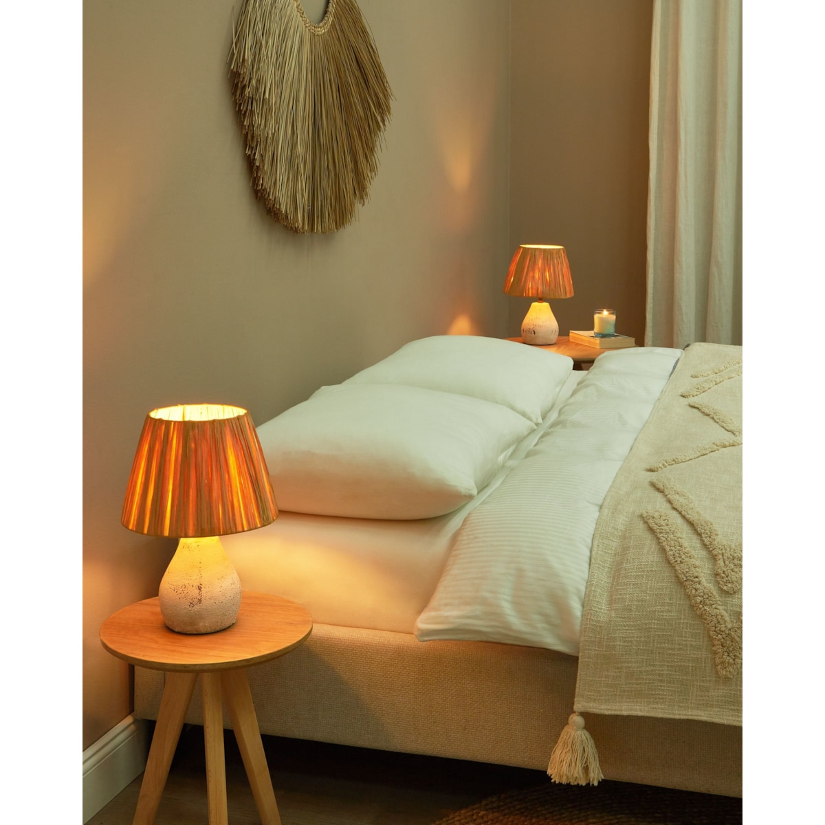 Zestaw 2 lamp stołowych ARWADITO Ceramika Złamana biel