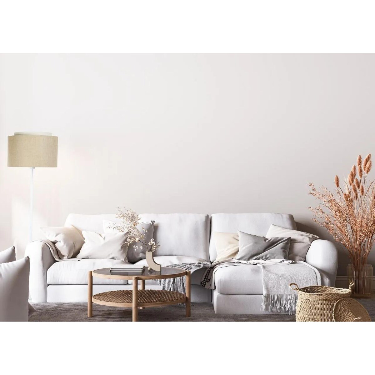 Lampa stojąca ASU I beżowa/biała