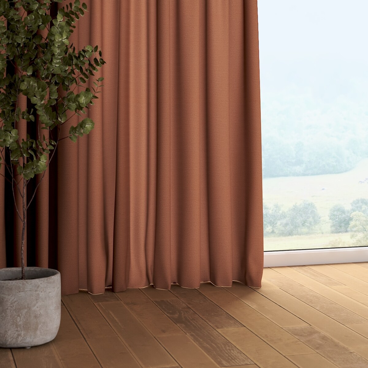 Zasłona na taśmie marszczącej 1 szt. 130x245 brązowy
