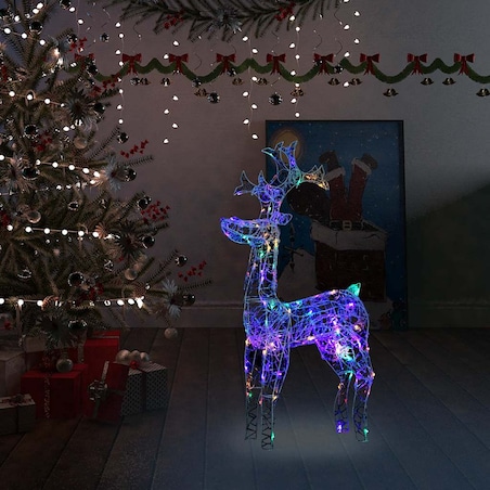vidaXL Świąteczna dekoracja, renifer, 90 diod LED, 60x16x100 cm, akryl