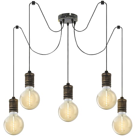 Wisząca lampa loft Fidel 3218 oprawki na żarówki pająk złoto antyczne