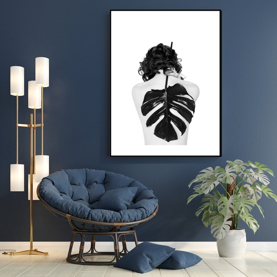 Poster Story, Plakat, Obraz - Kobieta z Monsterą na Plecach, wymiary 60 x 84 cm