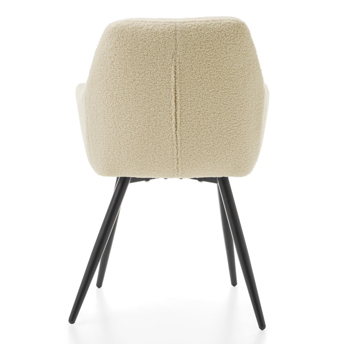 KRZESŁO TAPICEROWANE PIKOWANE TKANINA BOUCLE TEDDY JASNY BEŻ