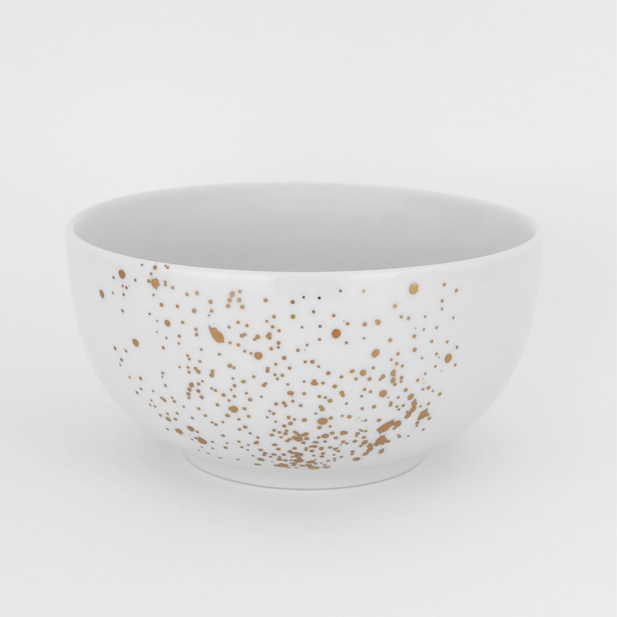Biała miska porcelanowa 500 ml - motyw nakrapianego złota dla miłośników eleganckiego stylu na parapetówkę