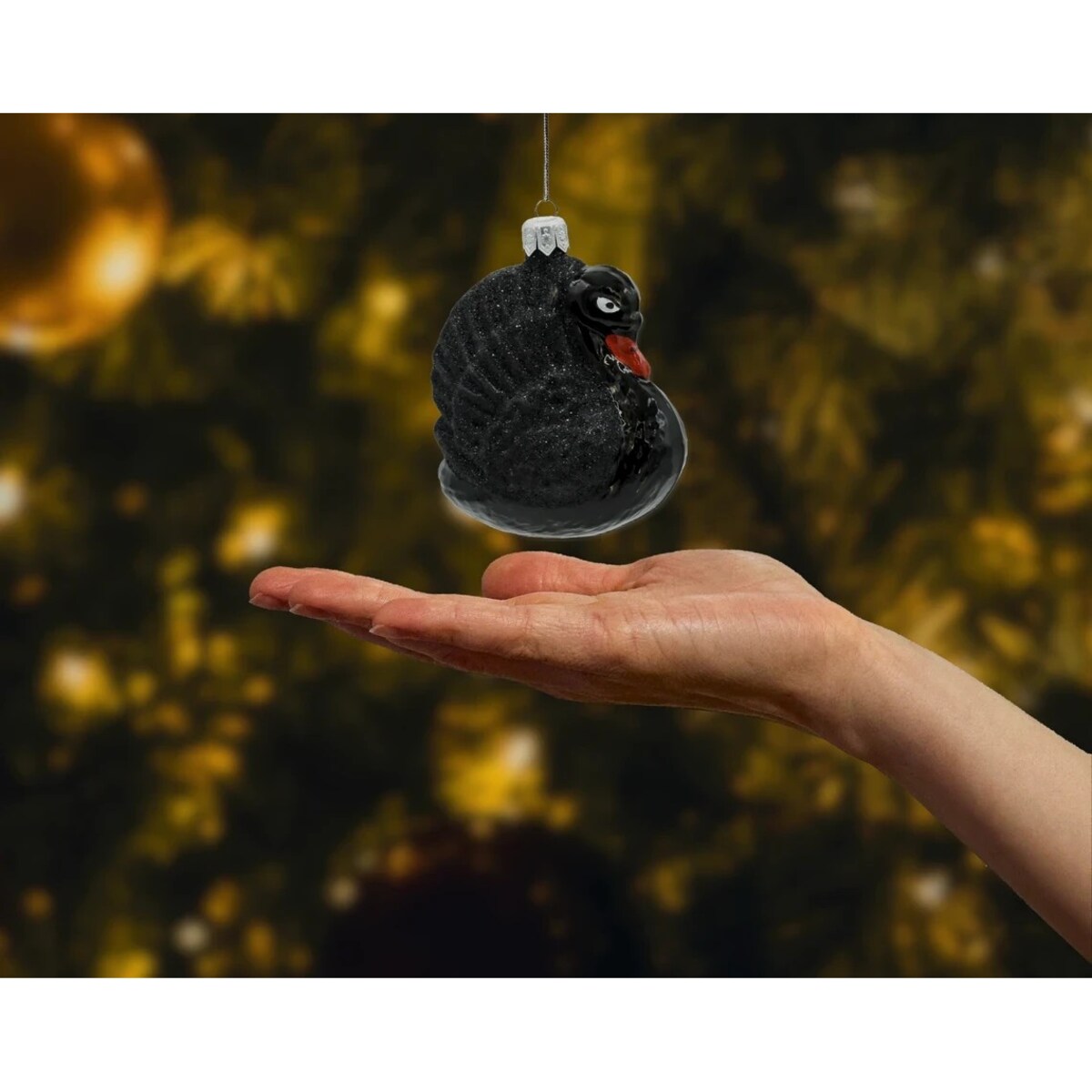 Bombka choinkowa: Majestatyczny Łabędź: czarny