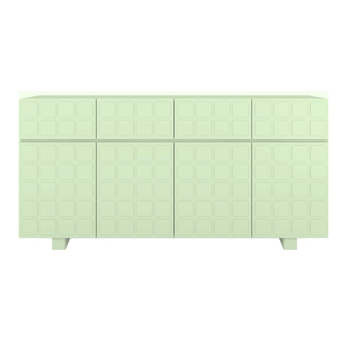 Nowoczesna komoda z frontami 3D Skandica CUBO LONG / kolor pudrowa zieleń / szer. 169 cm