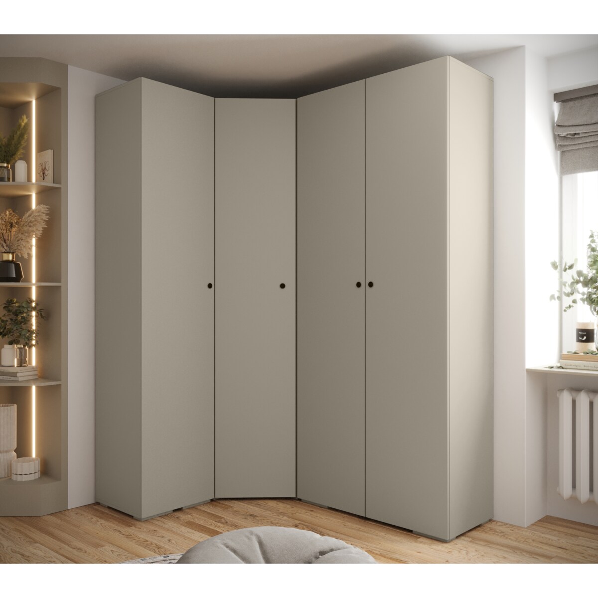 Garderoba wysoka do przedpokoju INOVA 2 Z3 kaszmir+czarny