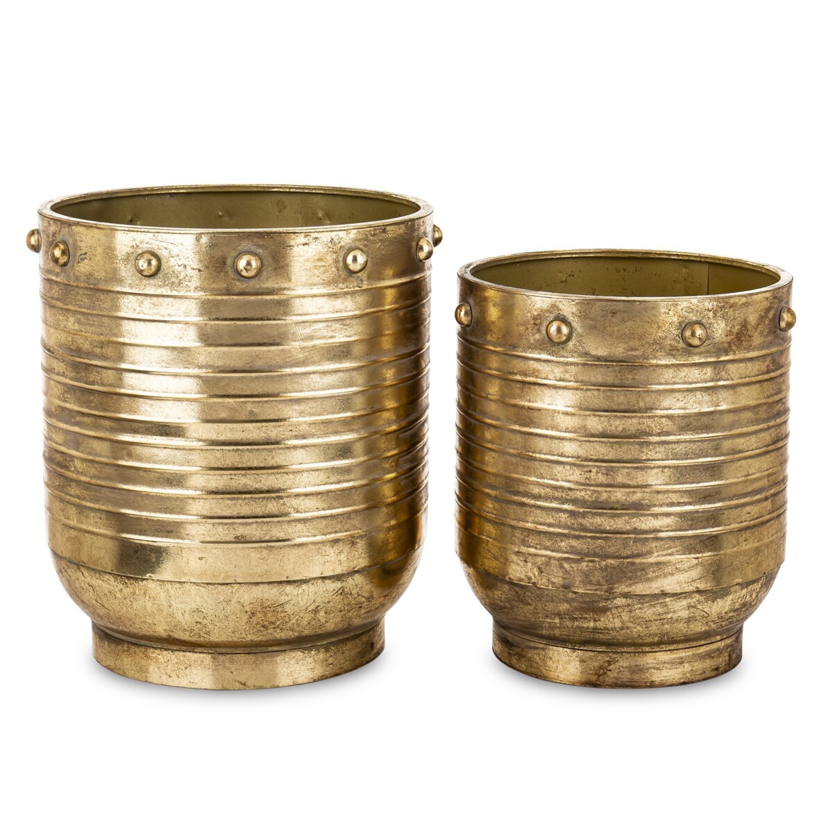 Osłonka 2 szt. metalowa, postarzana, stare złoto