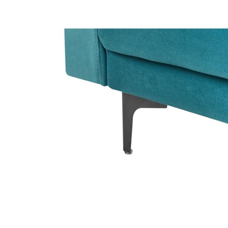 Sofa prawostronna rozkładana welurowa morska ABERDEEN