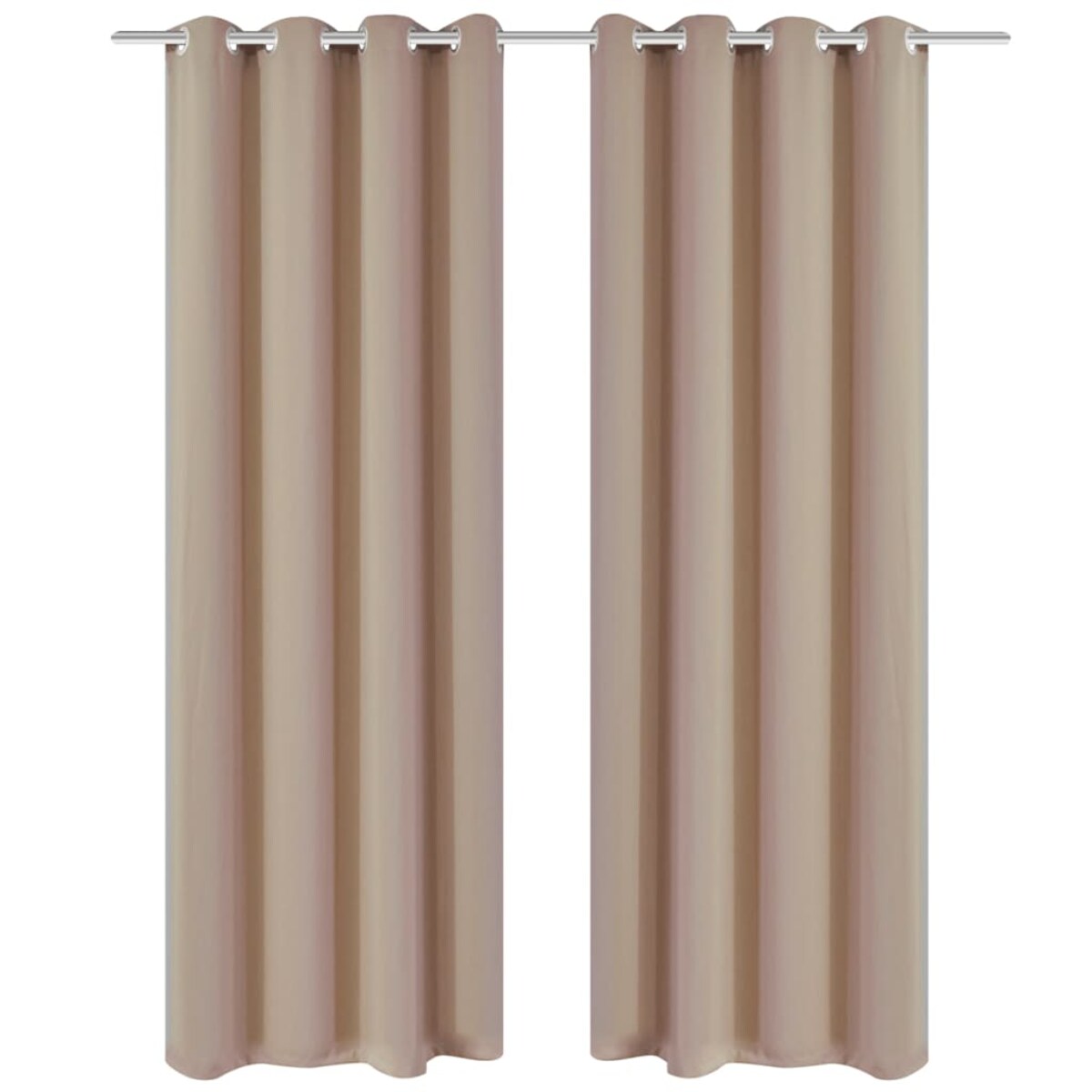 vidaXL Zasłony zaciemniające z kółkami, 2 szt., 135 x 175 cm, kremowe