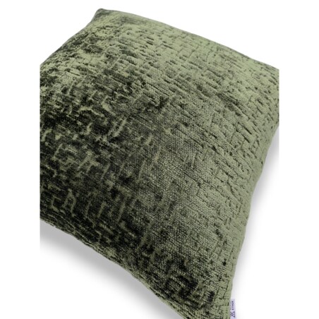 Duża zielona poduszka 50x50 Bess - ciemna oliwka