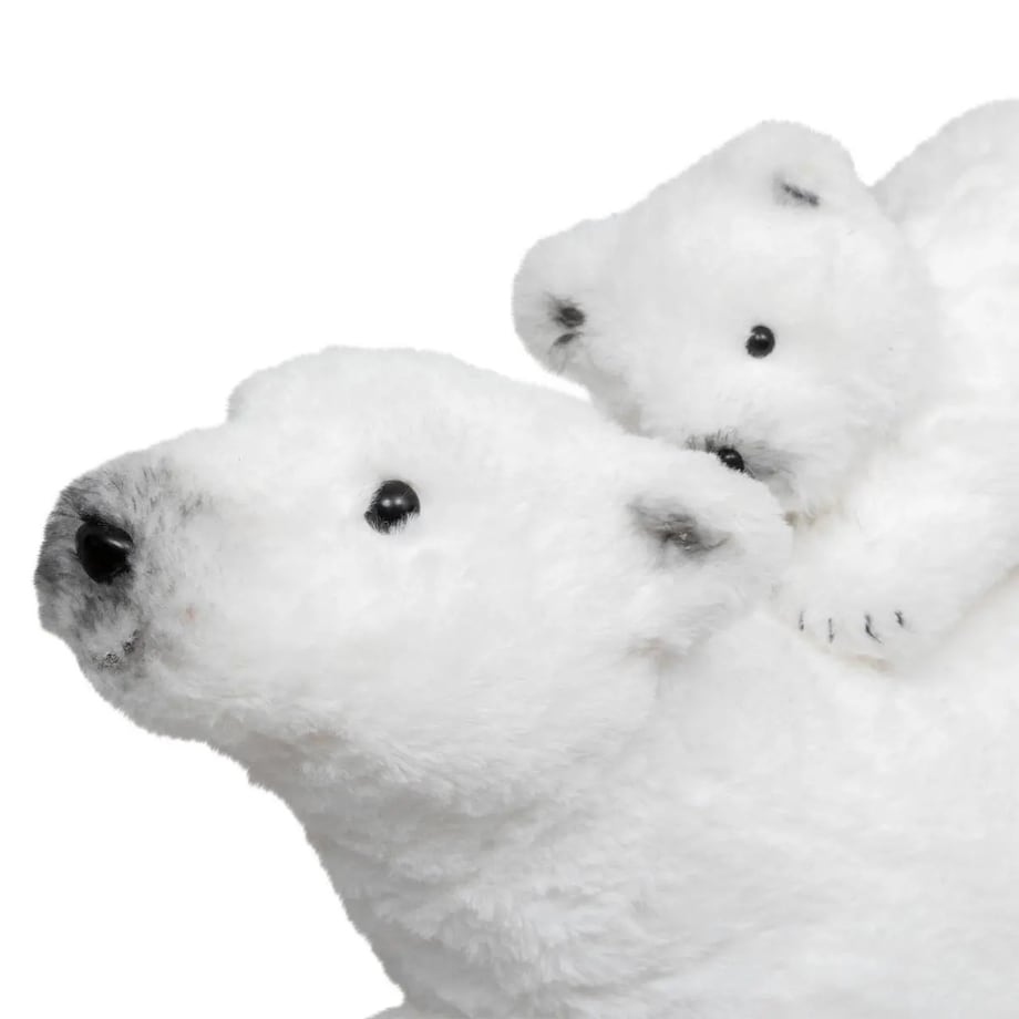 Figurka - mama miś polarny z niedźwiadkami 52 cm