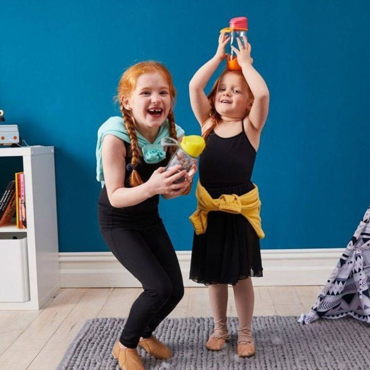 Butelka na wodę dla dziecka 450 ml - bidon z ustnikiem tritanowy Blue Slate, b.box