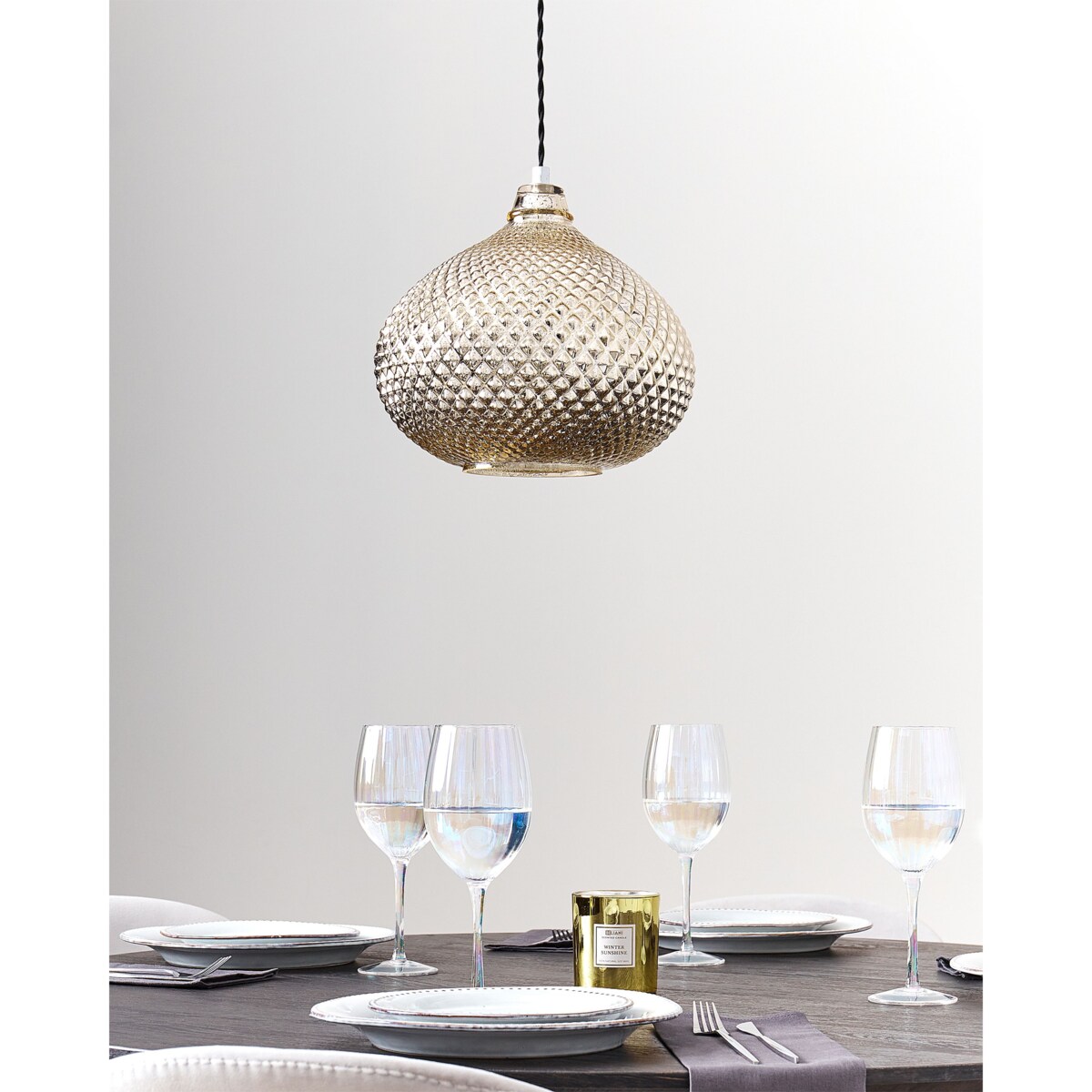 Lampa wisząca MADON Szkło Złoty