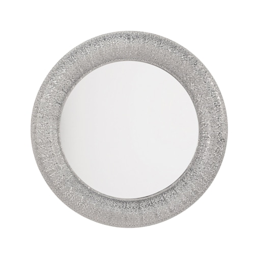 Metalowe okrągłe lustro ścienne ø 80 cm srebrne CHANNAY