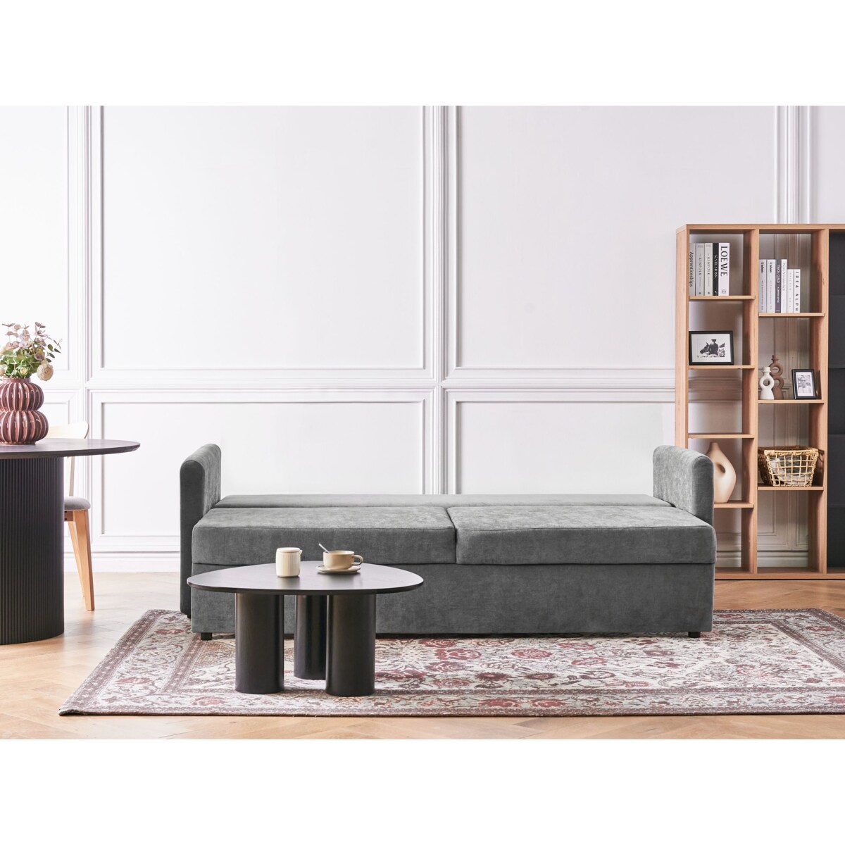 Sofa rozkładana BLEIK Jasnoszary Z miejscem do przechowywania