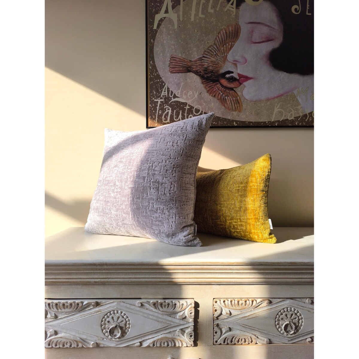 Duża szara poduszka 50x50 Bess