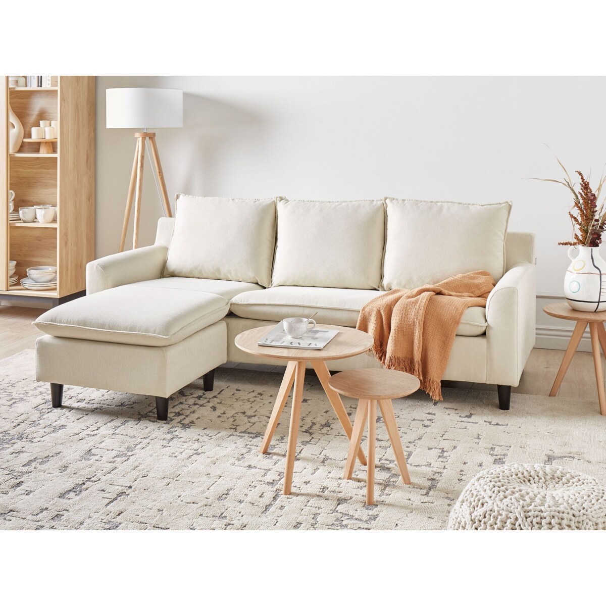 Narożnik obustronny beżowy ELVENES