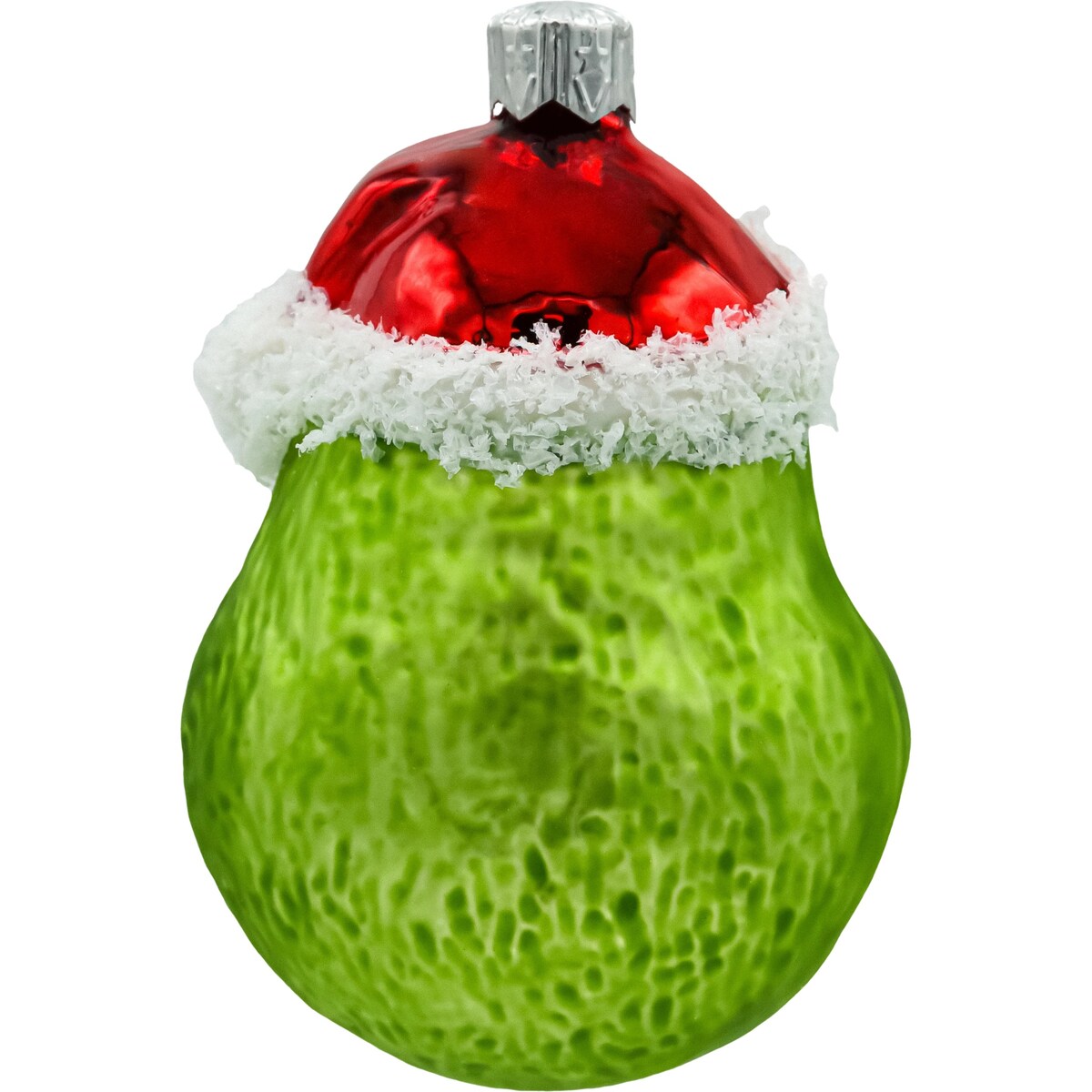 Bombka choinkowa: Zielony stwór Grinch w czapce Mikołaja