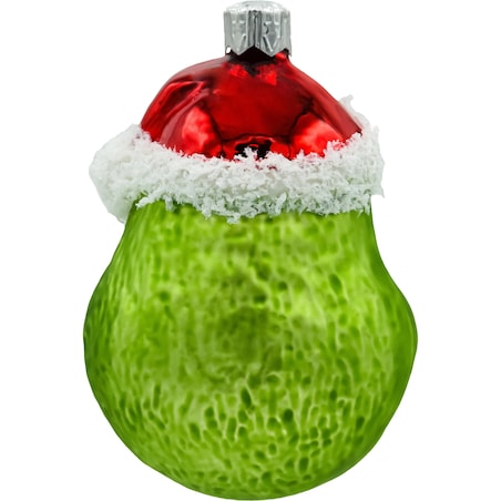 Bombka choinkowa: Zielony stwór Grinch w czapce Mikołaja