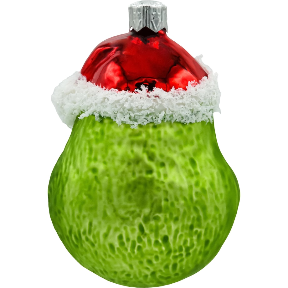 Bombka choinkowa: Zielony stwór Grinch w czapce Mikołaja
