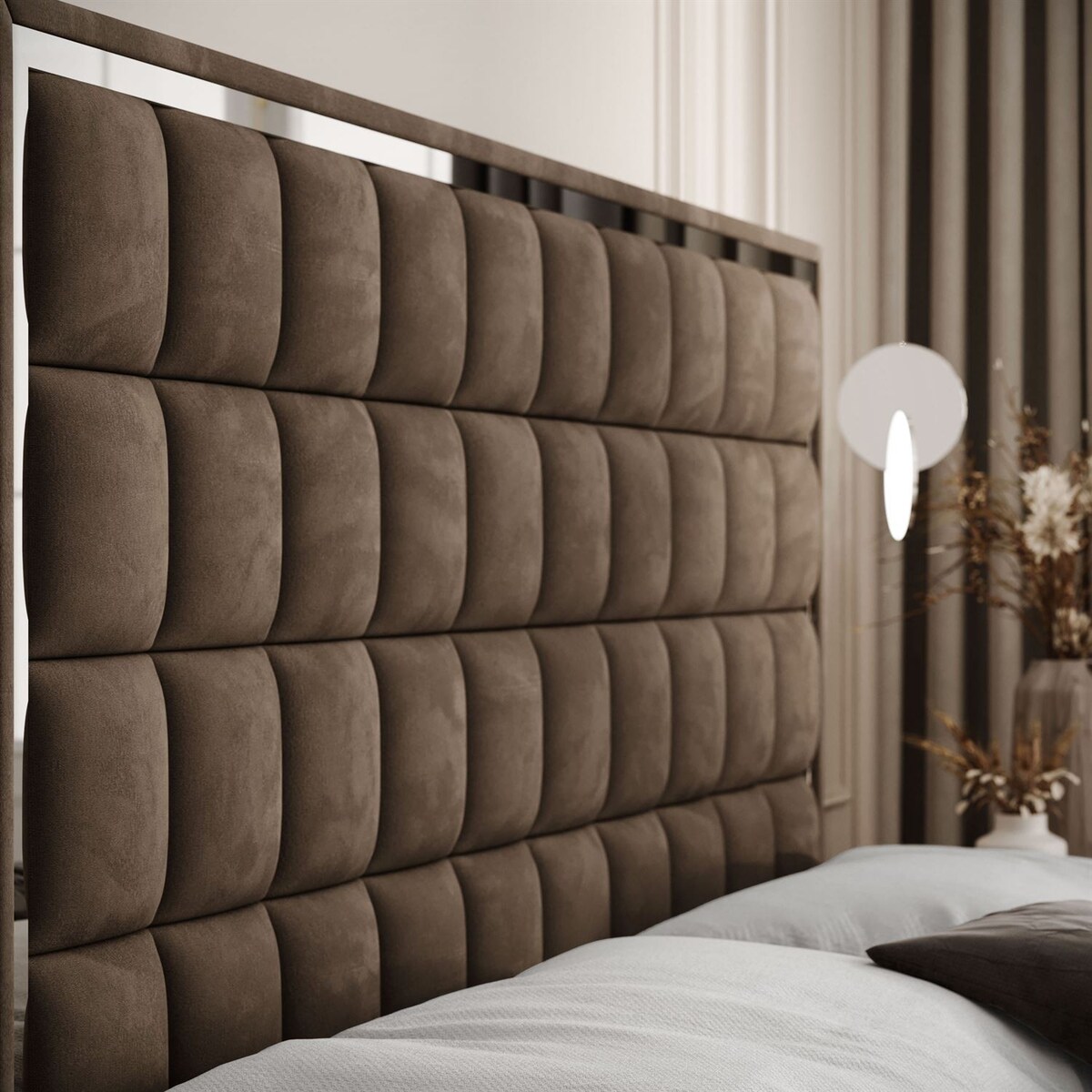 Łóżko kontynentalne ISADORA II SILVER, pojemnik na pościel, 160x200, RV 196, topper