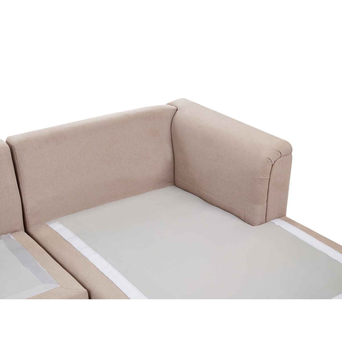 Sofa narożna lewostronna KOHLO Beżowoszary Tkanina Lewostronny