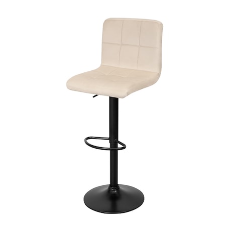 Hoker krzesło barowe tapicerowane regulowane obrotowe beż