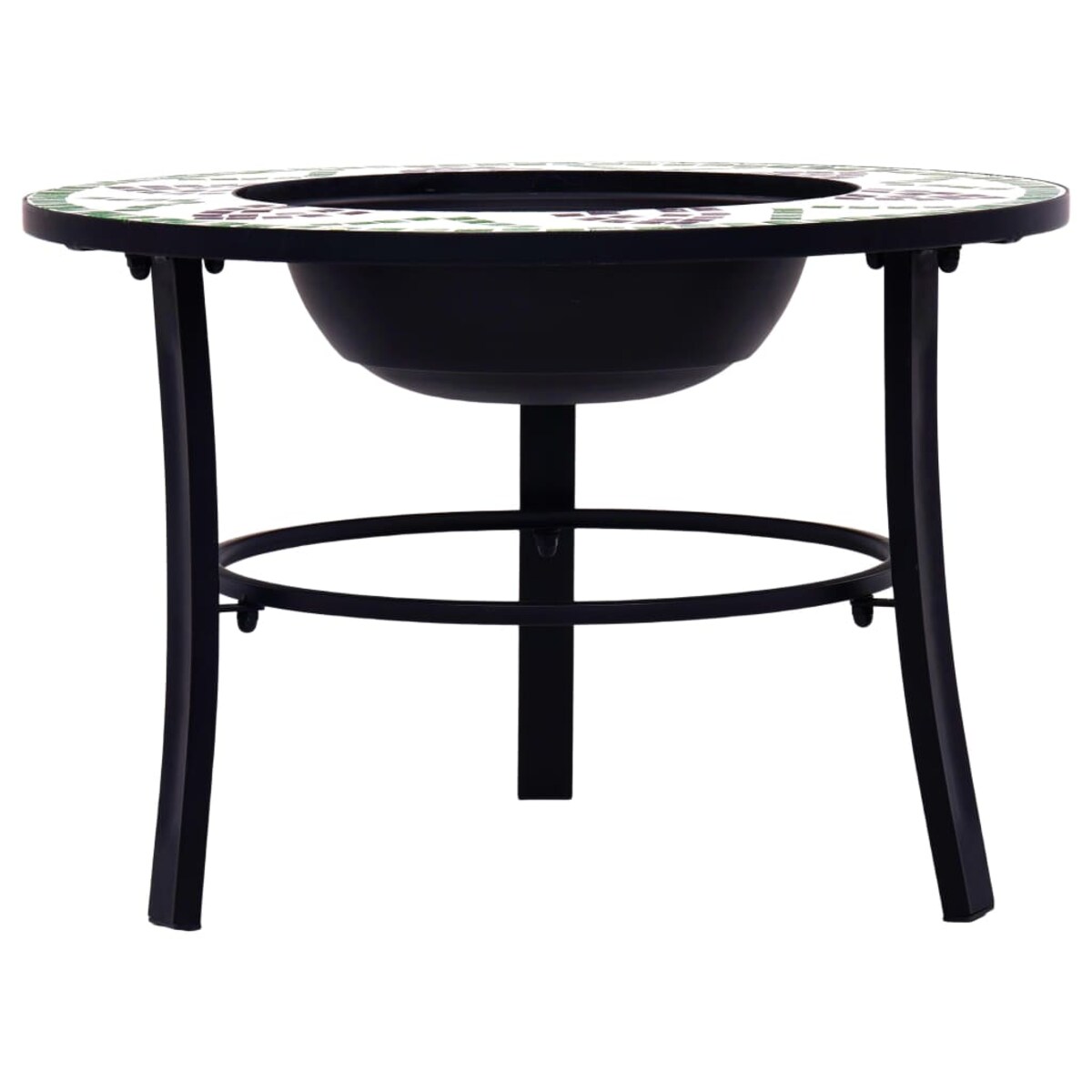 vidaXL Palenisko z mozaiką, zielone, 68 cm, ceramika