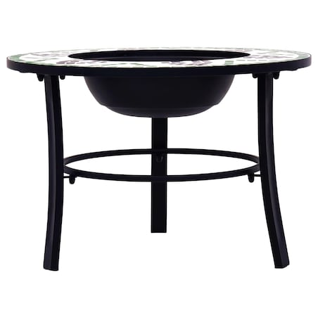 vidaXL Palenisko z mozaiką, zielone, 68 cm, ceramika