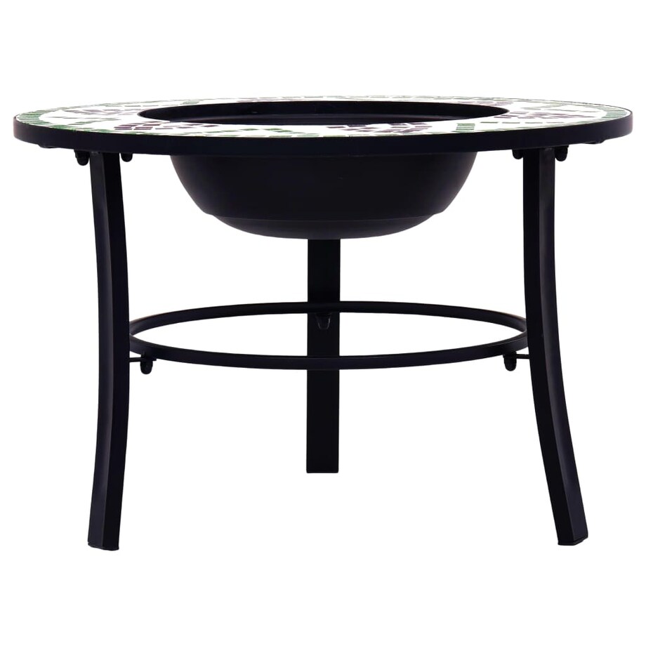 vidaXL Palenisko z mozaiką, zielone, 68 cm, ceramika