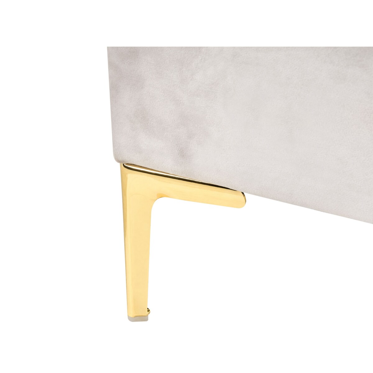 Łóżko Welur SAUVIAN 160 x 200 cm Złamana biel