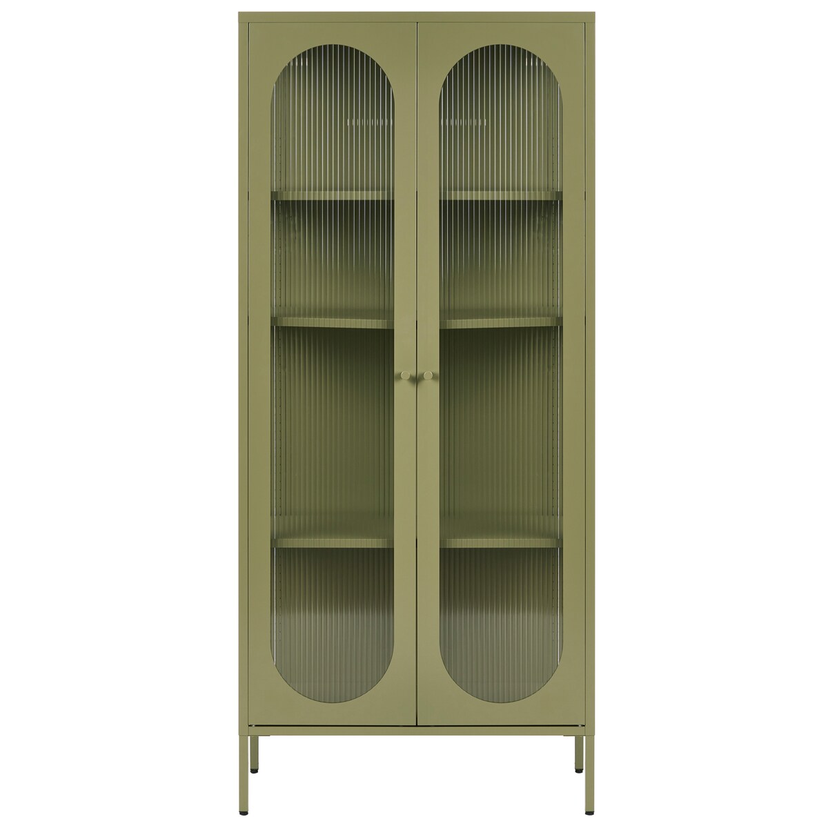 Witryna ze szklaną gablotą FOXTON 80 cm Metal Zielony
