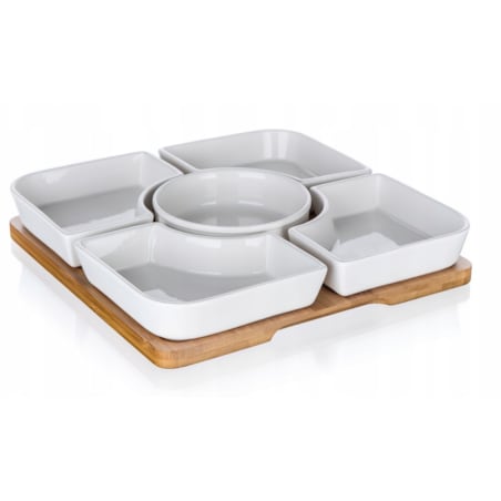 SALATERKA NA BAMBUSIE na PREZENT przekąski oliwki orzeszki jedzenie ŚWIĘTA