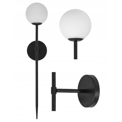 Lampa Kinkiet Czarny Ścienny Nowoczesny 52Cm